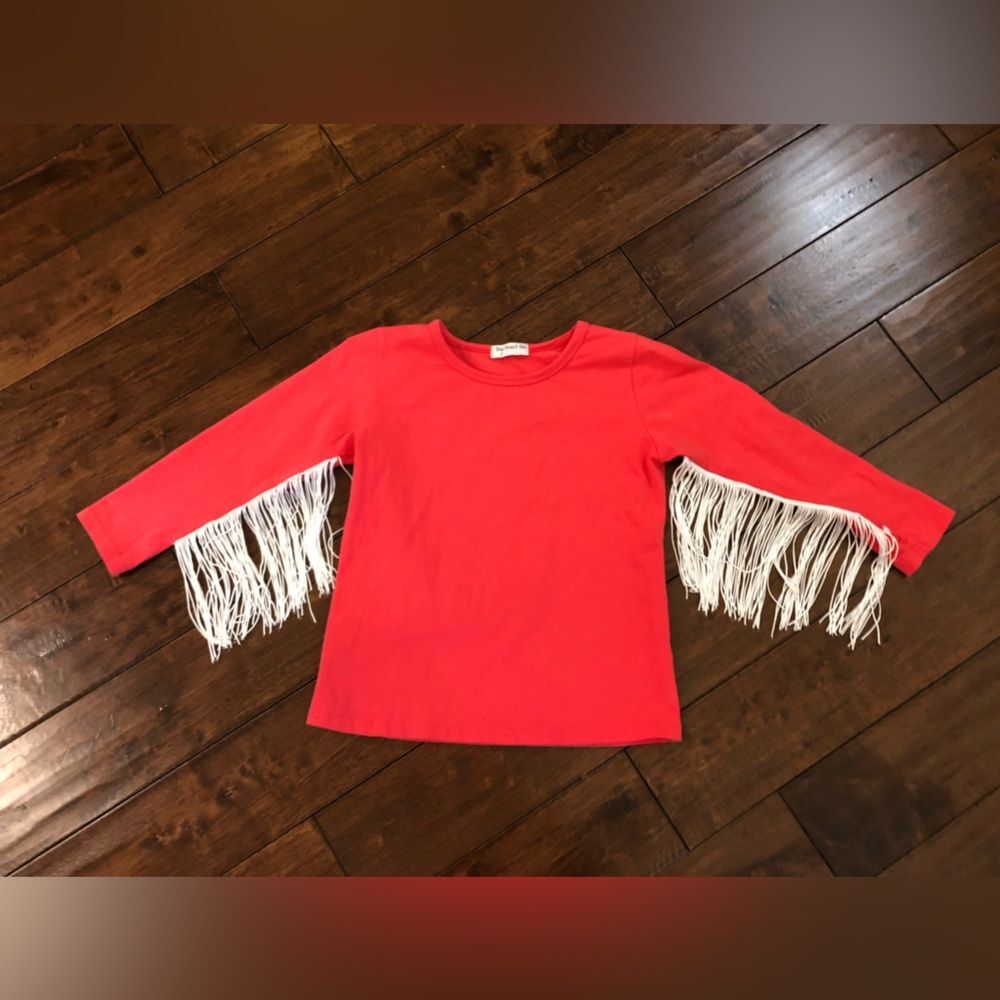 Girl’s Western Tassel Coral Pink Top 8-9 B2G2 FREE